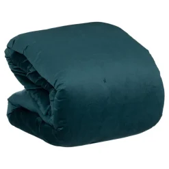 Dessus de Lit en Velours JIL Bleu canard 240X260