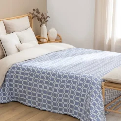 Dessus de lit Nuvia 260x240cm - bleu indigo