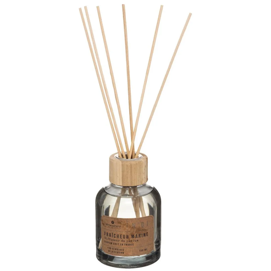 Diffuseur en verre anti odeur salle de bain senteur marine 150ml