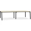 Double bureau bench ou table de réunion 'AMADEUS' en bois finition naturelle et métal noir