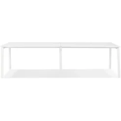 Double bureau bench ou table de réunion 'AMADEUS' en bois et métal blanc