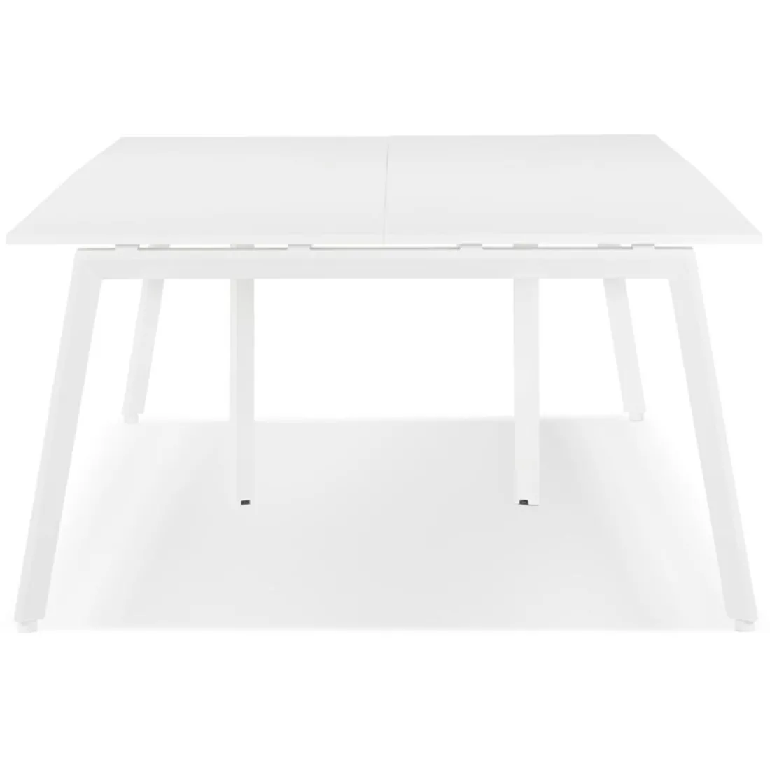 Double bureau bench ou table de réunion 'AMADEUS' en bois et métal blanc