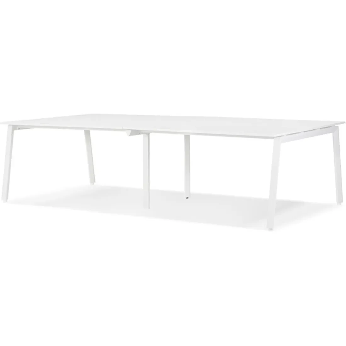 Double bureau bench ou table de réunion 'AMADEUS' en bois et métal blanc