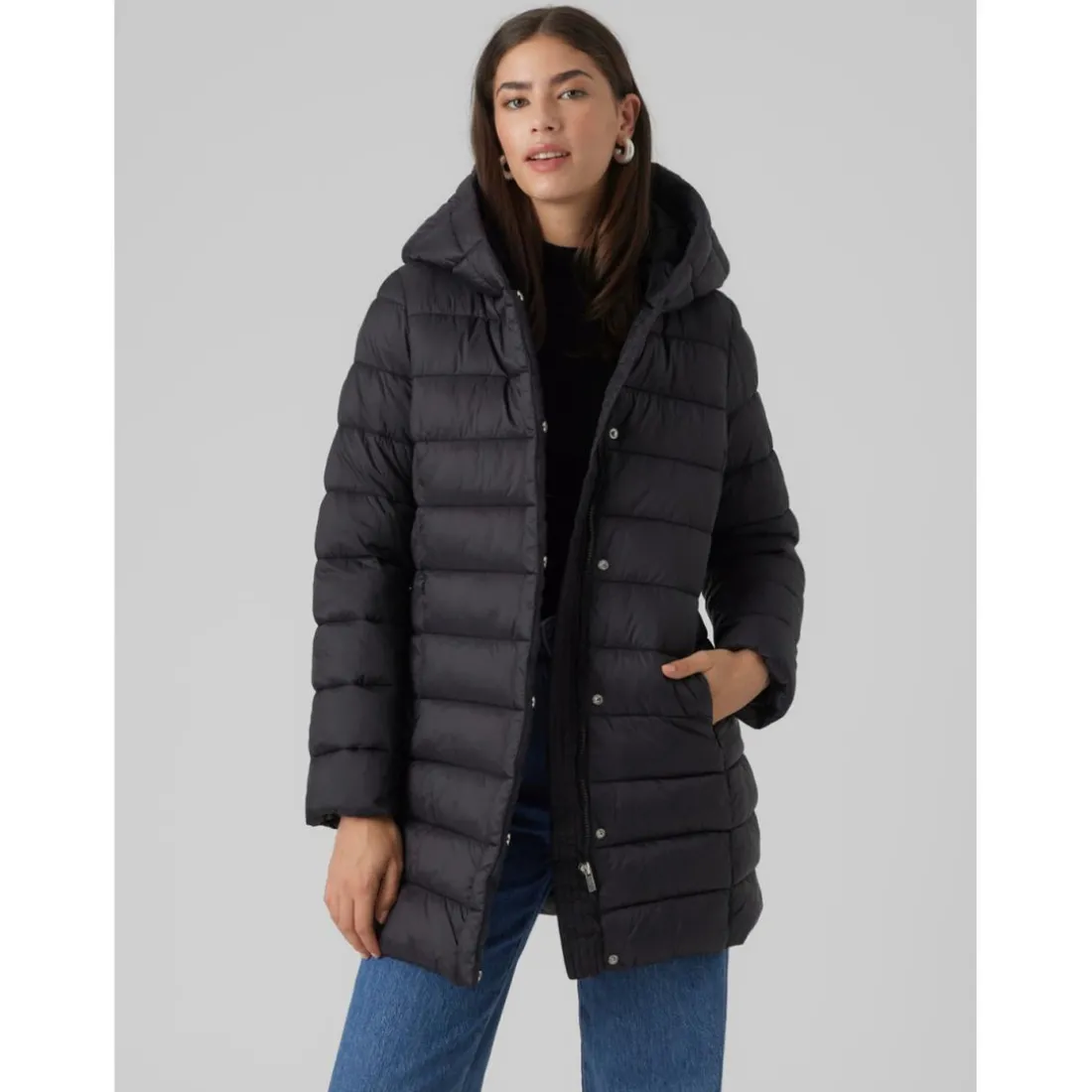 Doudoune à capuche - Noir en nylon