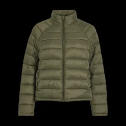 Doudoune col montant haut marron clair