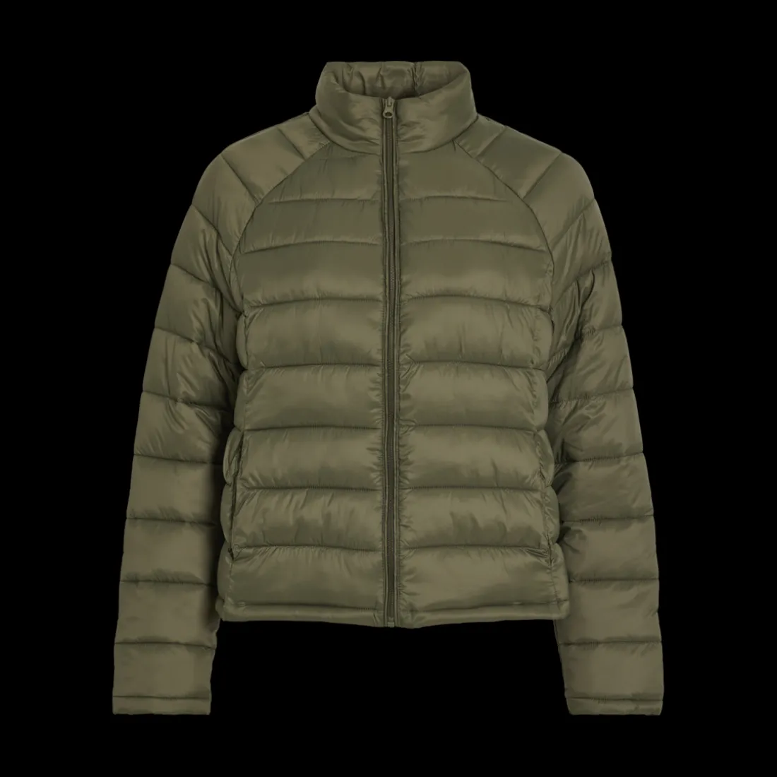 Doudoune col montant haut marron clair