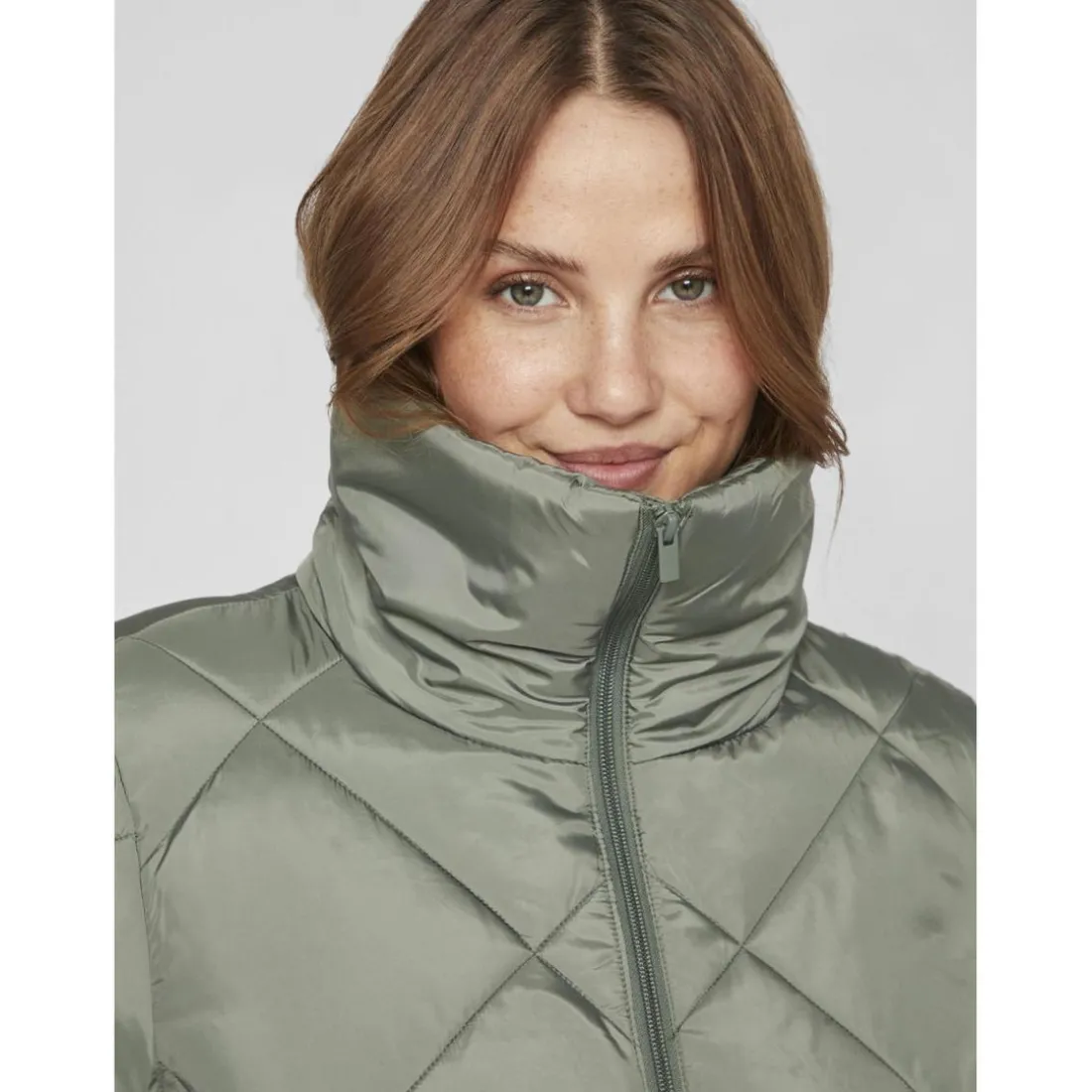 Doudoune col montant haut vert