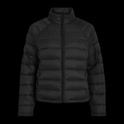 Doudoune col montant haut noir Fleur