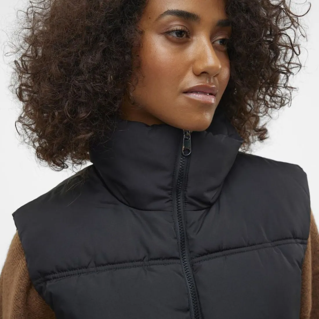 Doudoune sans manches en polyester noir Klea Ione