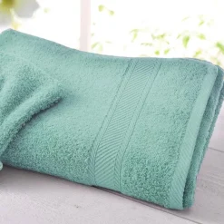 Drap de bain bleu aqua en coton CLAIRE