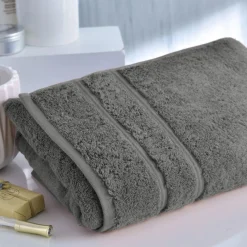 Drap de bain COTON EGYPTE gris granit