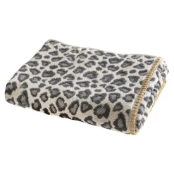 Drap de bain en coton FAUVE - anthracite