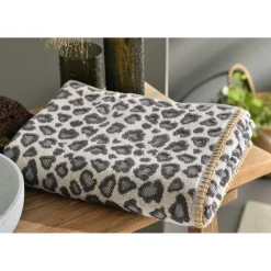 Drap de bain en coton FAUVE - anthracite