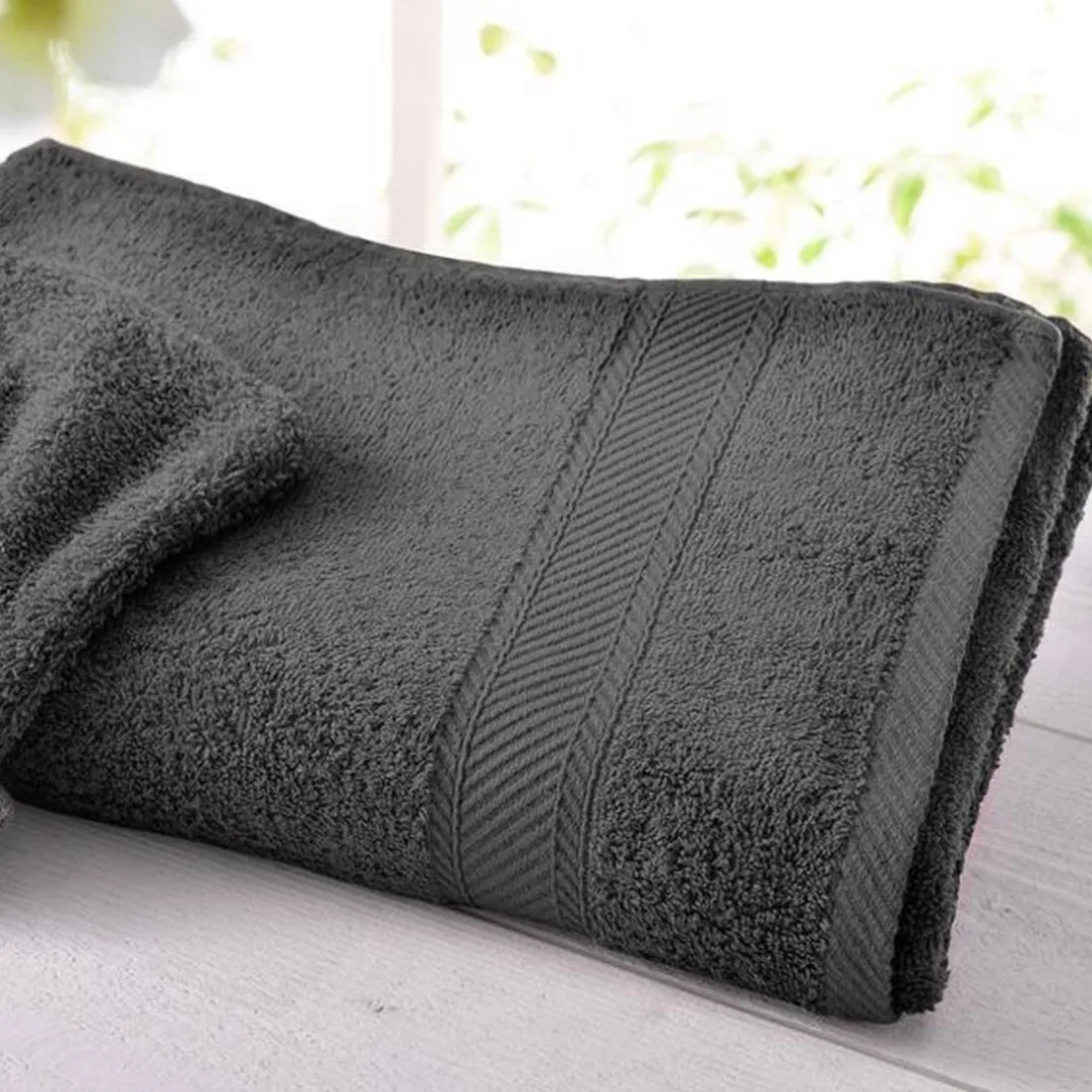 Drap de bain Gris foncé en Coton CLAIRE