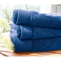 Drap de bain micro-coton 600 gr/m² uni Bleu royal