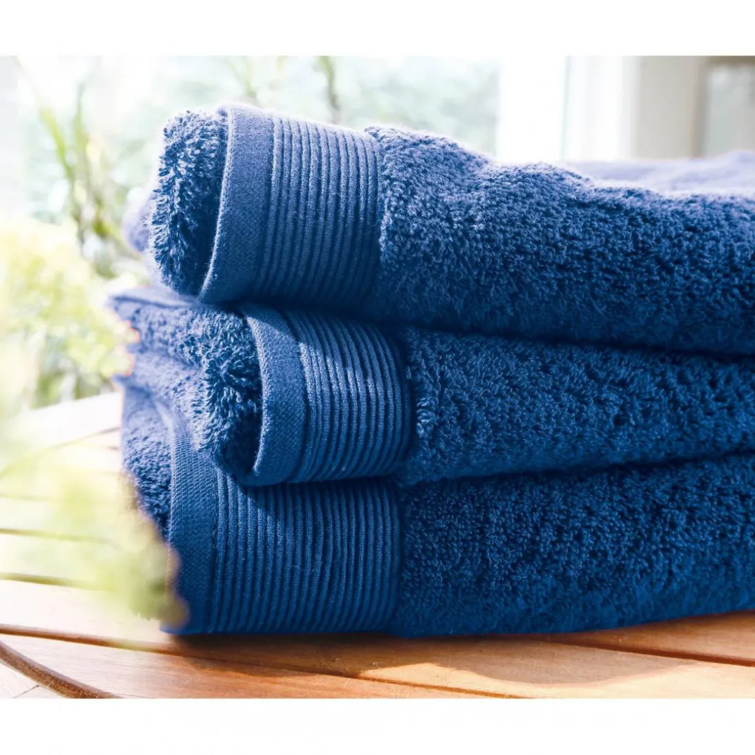 Drap de bain micro-coton 600 gr/m² uni Bleu royal