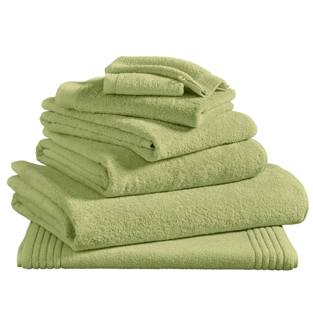 Drap de bain uni en micro-coton 600 gr/m² - Lichen