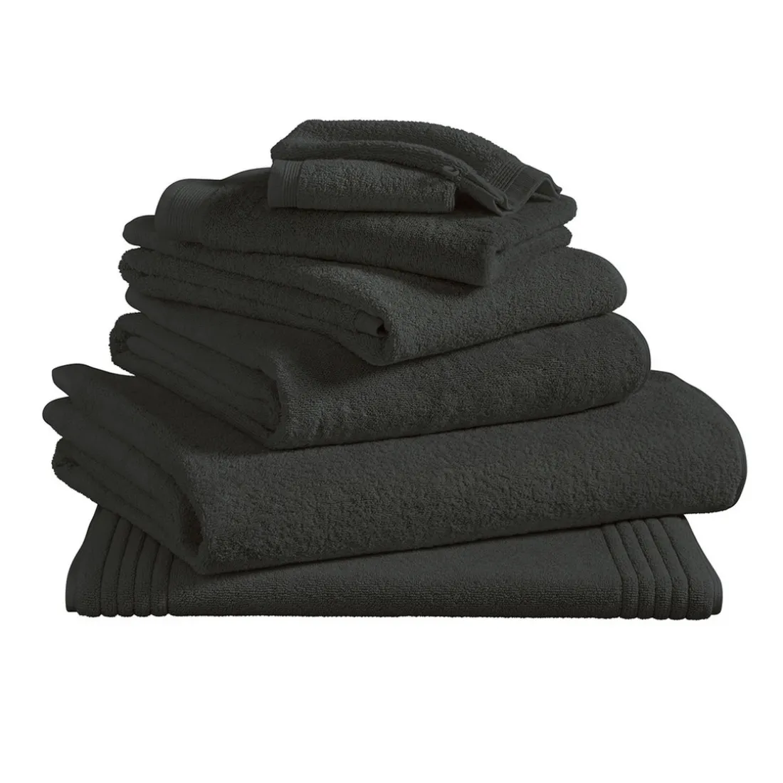 Drap de bain uni en micro-coton 600 gr/m² - Gris anthracite
