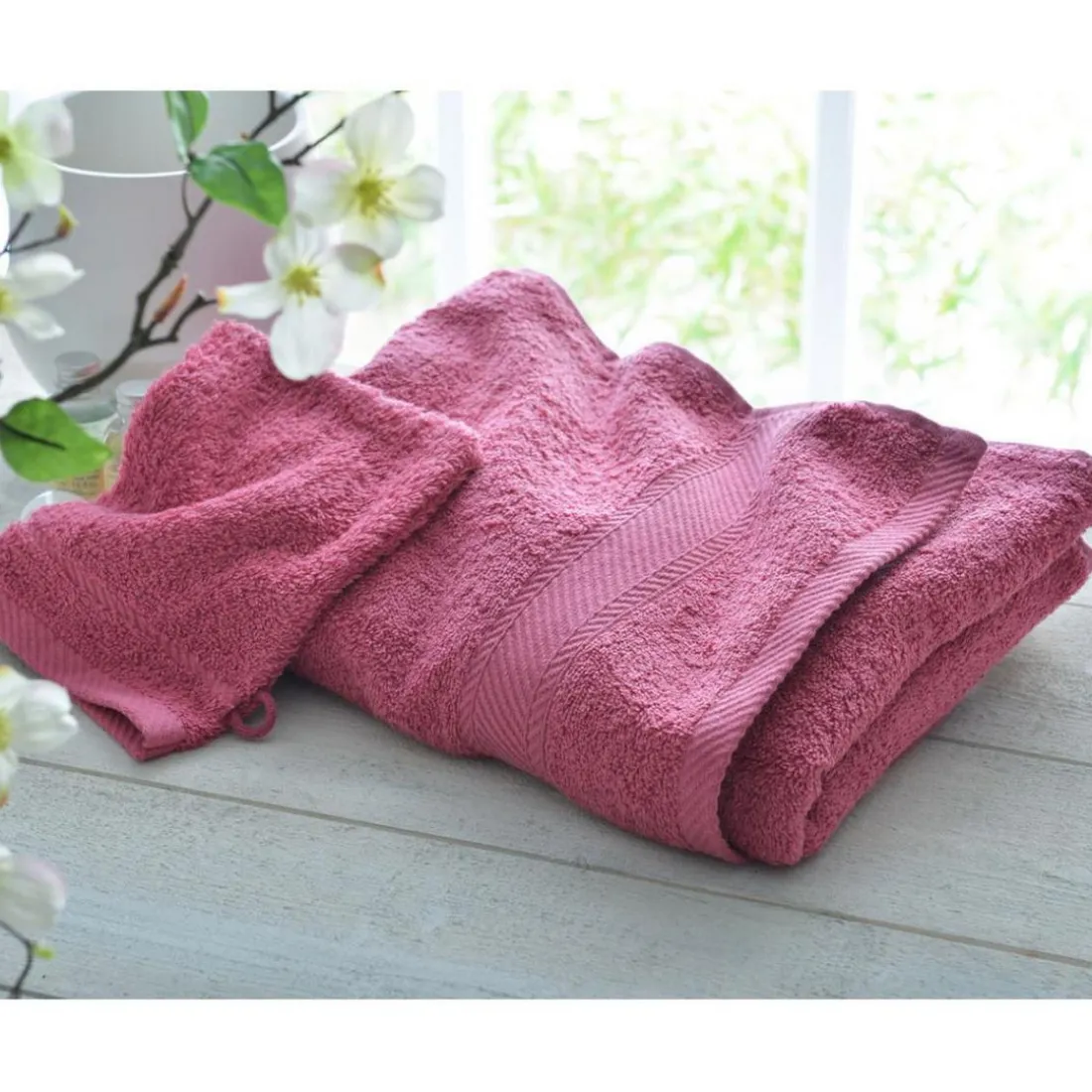 Drap De Bain Uni Lauréat 450 GM2 BECQUET - Rose