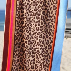 Drap de plage en Coton eponge bouclette LEOPARDEAU Multicolore