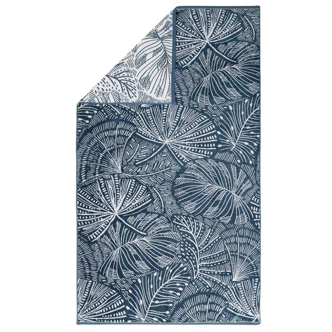 Drap de plage en coton, et lurex Bornéo Java bleu