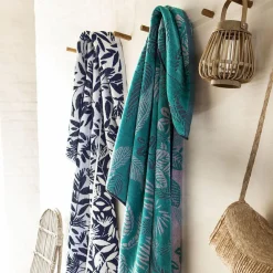 Drap De Plage En Jacquard De Coton, Bali Bleu Turquoise - ESSIX