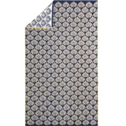 Drap de plage imprimé en jacquard de coton Bleu