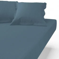 Drap housse Gaze de coton TERTIO® - Bleu Orage