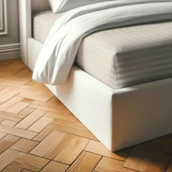 Drap Housse Grand Bonnet satin de coton rayé TERTIO® - Ecru