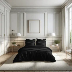 Drap housse grand bonnet XL Percale de coton TERTIO® - Noir