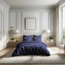 Drap Housse Grand Bonnet Percale De Coton TERTIO® - Bleu Indigo