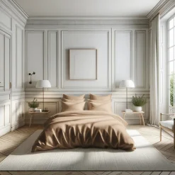 Drap housse grand bonnet Percale de coton TERTIO® - beige rosé