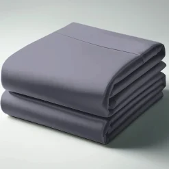 Drap Housse satin de coton uni TERTIO® - Gris anthracite foncé