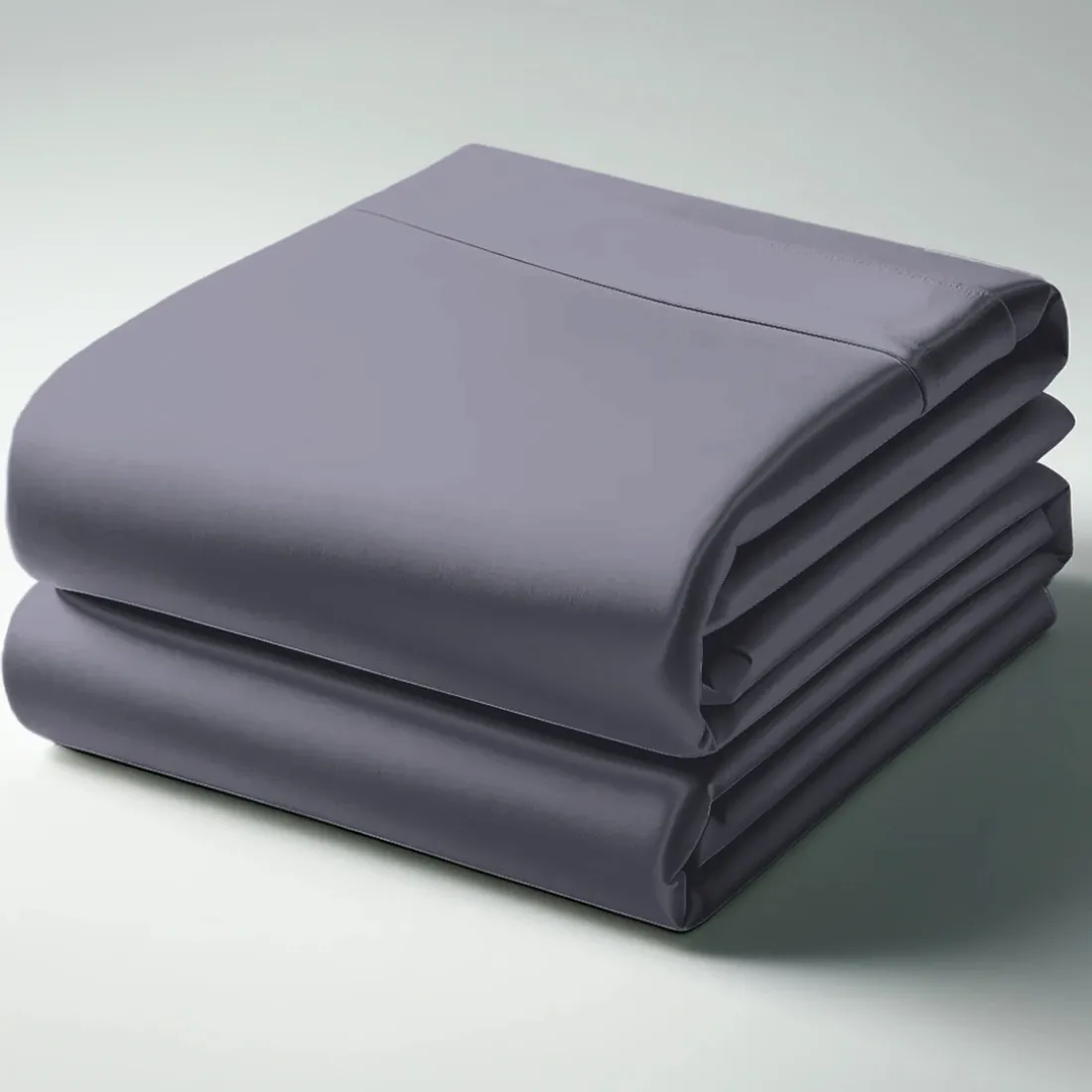 Drap Housse satin de coton uni TERTIO® - Gris anthracite foncé