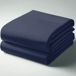 Drap Housse satin de Coton uni TERTIO® - Bleu Indigo