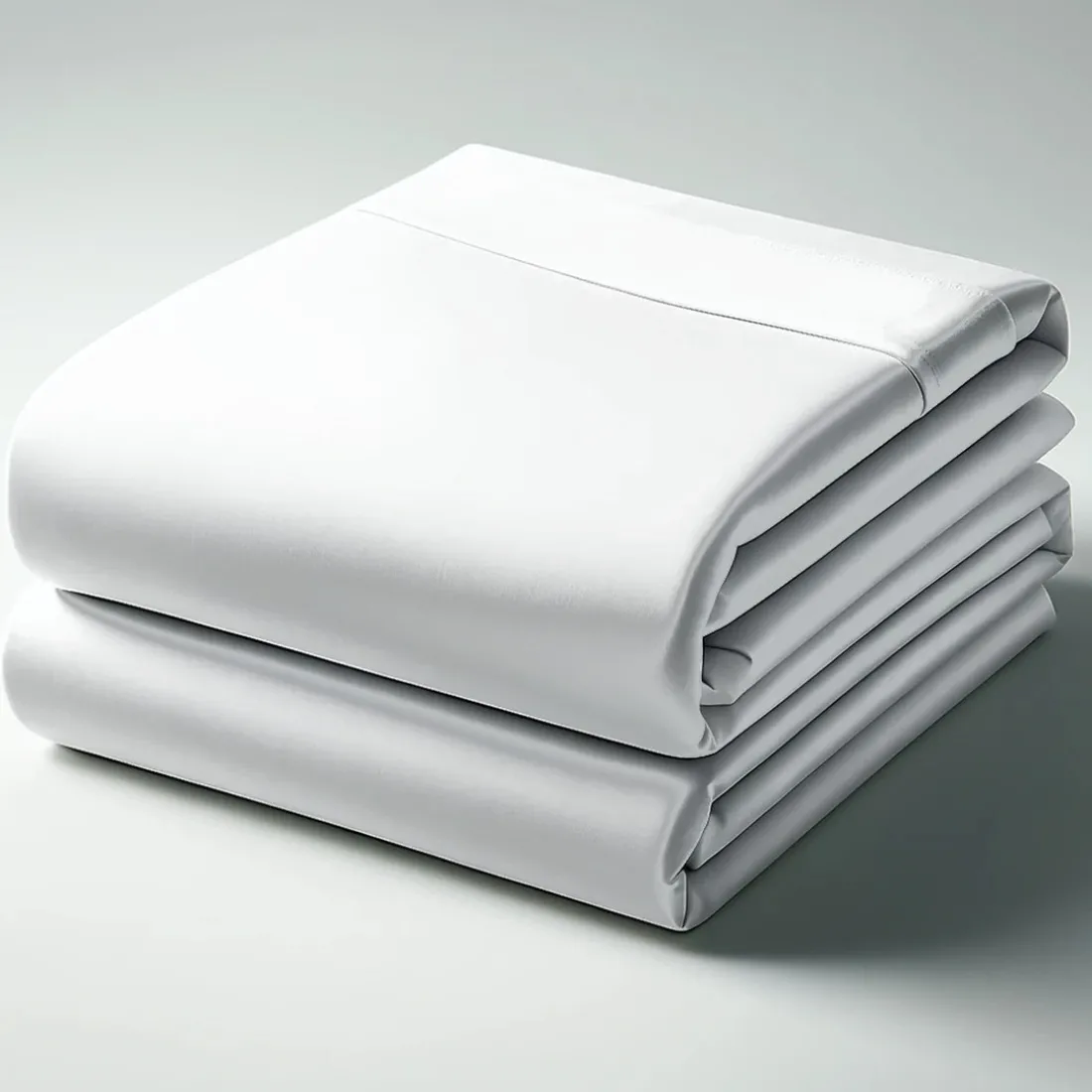 Drap Housse satin de coton uni TERTIO® - Blanc