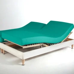 Drap housse sommier articulé coton TERTIO® - Vert émeraude