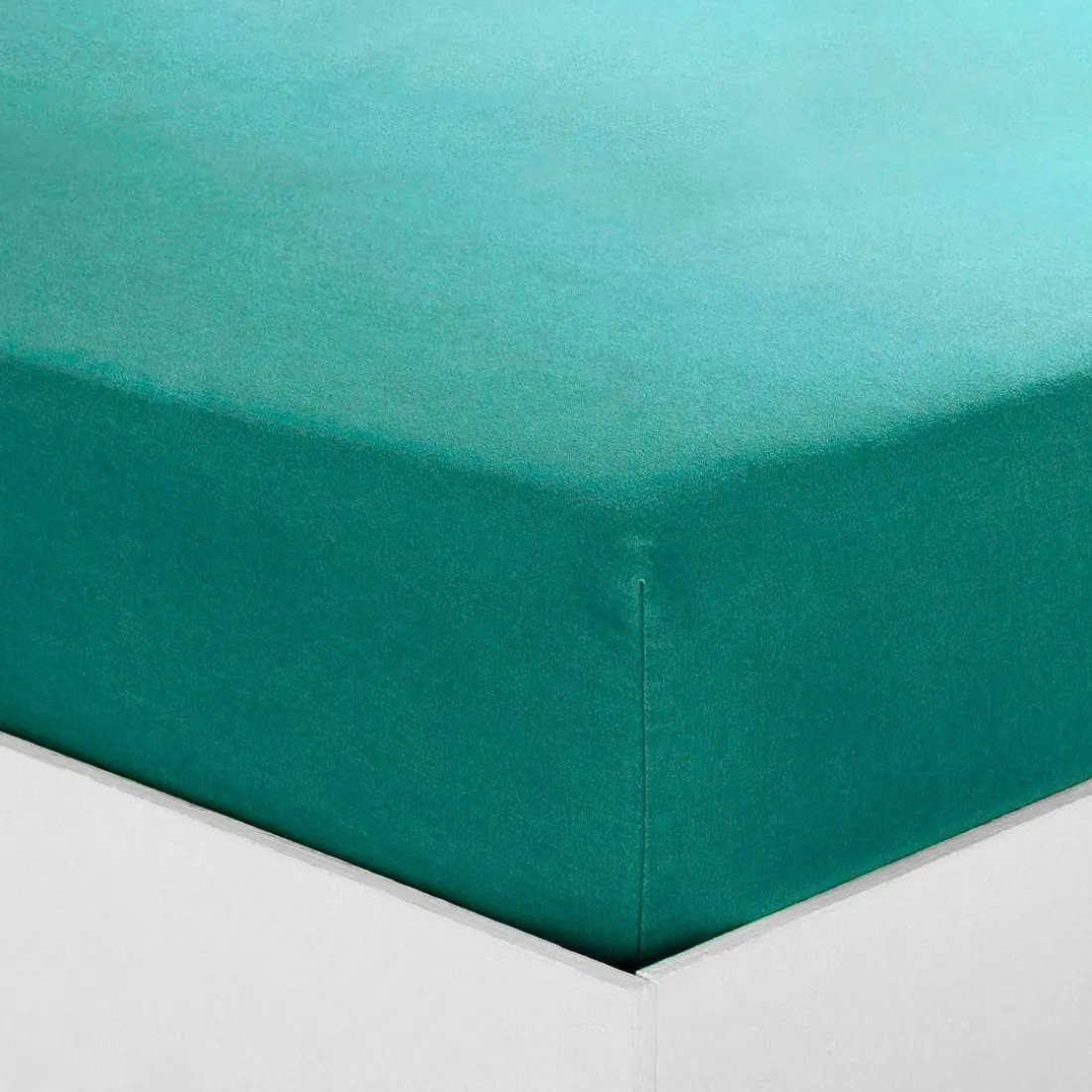 Drap housse sommier articulé coton TERTIO® - Vert émeraude