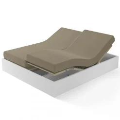 Drap housse sommier articulé coton TERTIO® -Taupe