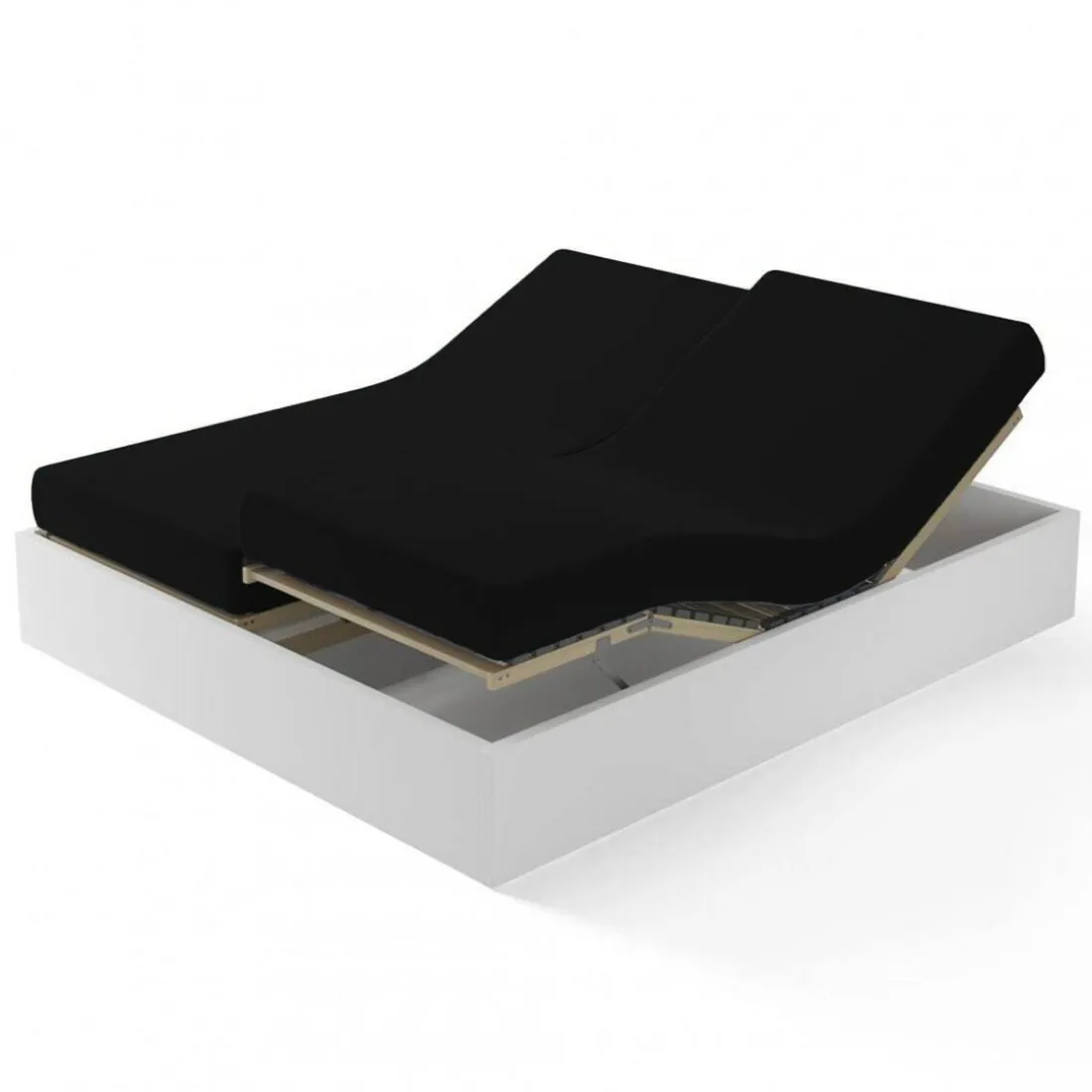 Drap housse sommier articulé coton TERTIO® - Noir