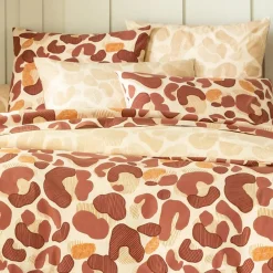 Drap plat adulte PAULETTE motif léopard stylisé, beige