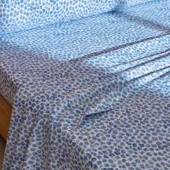 Drap plat adultes, coton imprimé,DR. SAFARI BLEU
