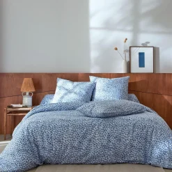 Drap plat adultes, coton imprimé,DR. SAFARI BLEU