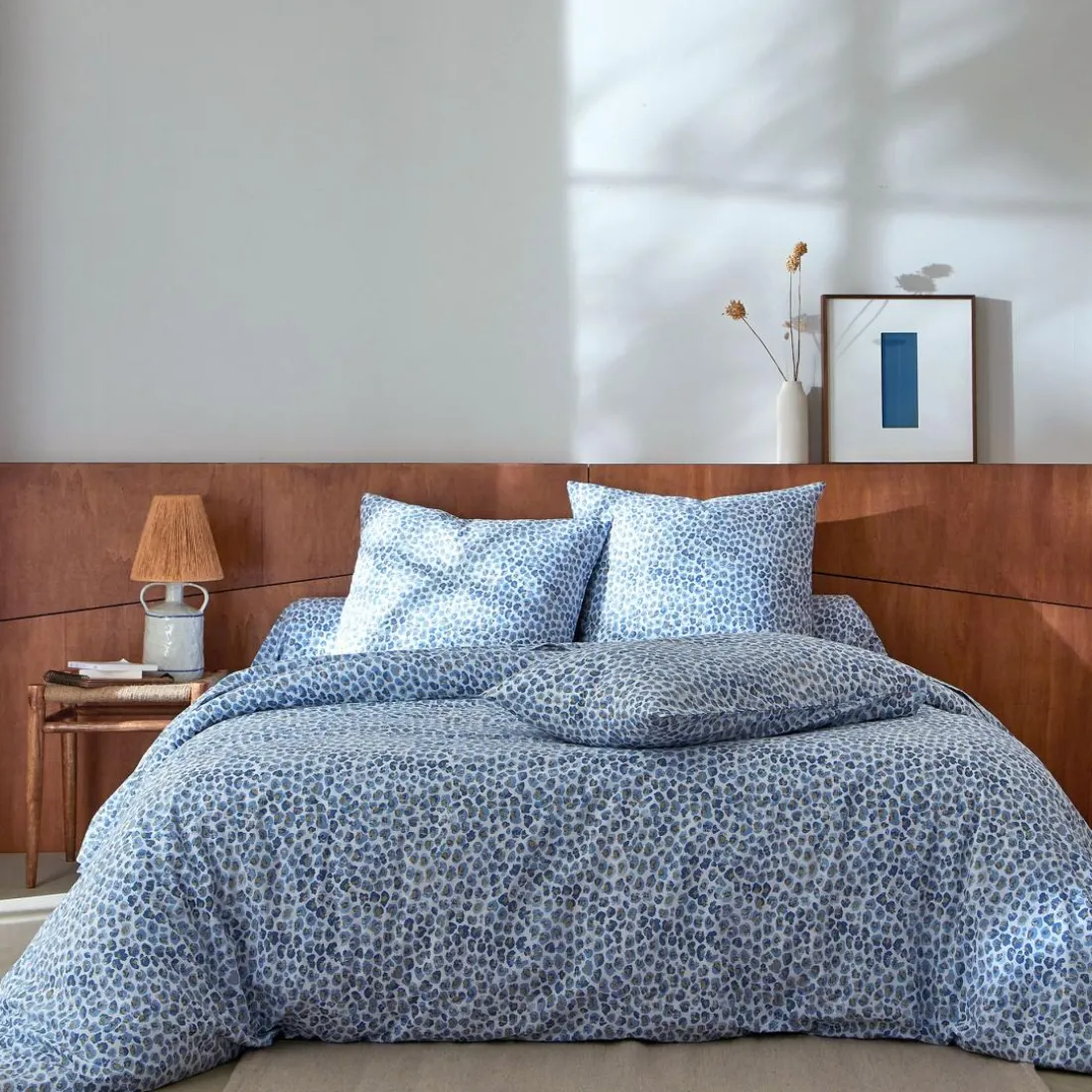 Drap plat adultes, coton imprimé,DR. SAFARI BLEU