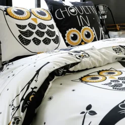 Drap plat CHOUETTE IN LOVE gris