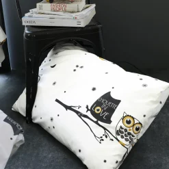 Drap plat CHOUETTE IN LOVE gris