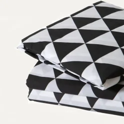 Drap plat coton LORENZ - noir/blanc