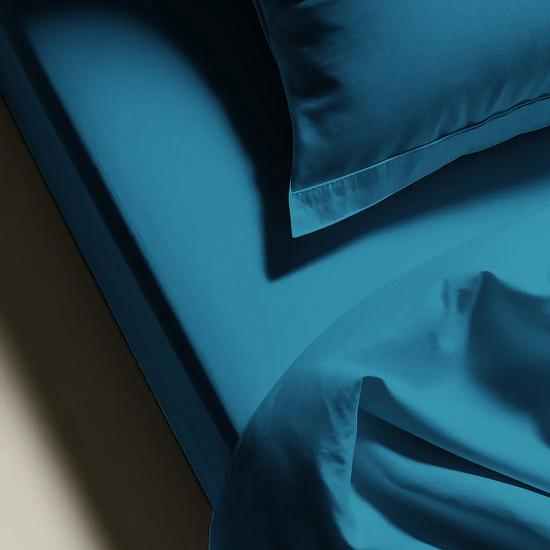 Drap plat coton TERTIO® - Bleu Canard