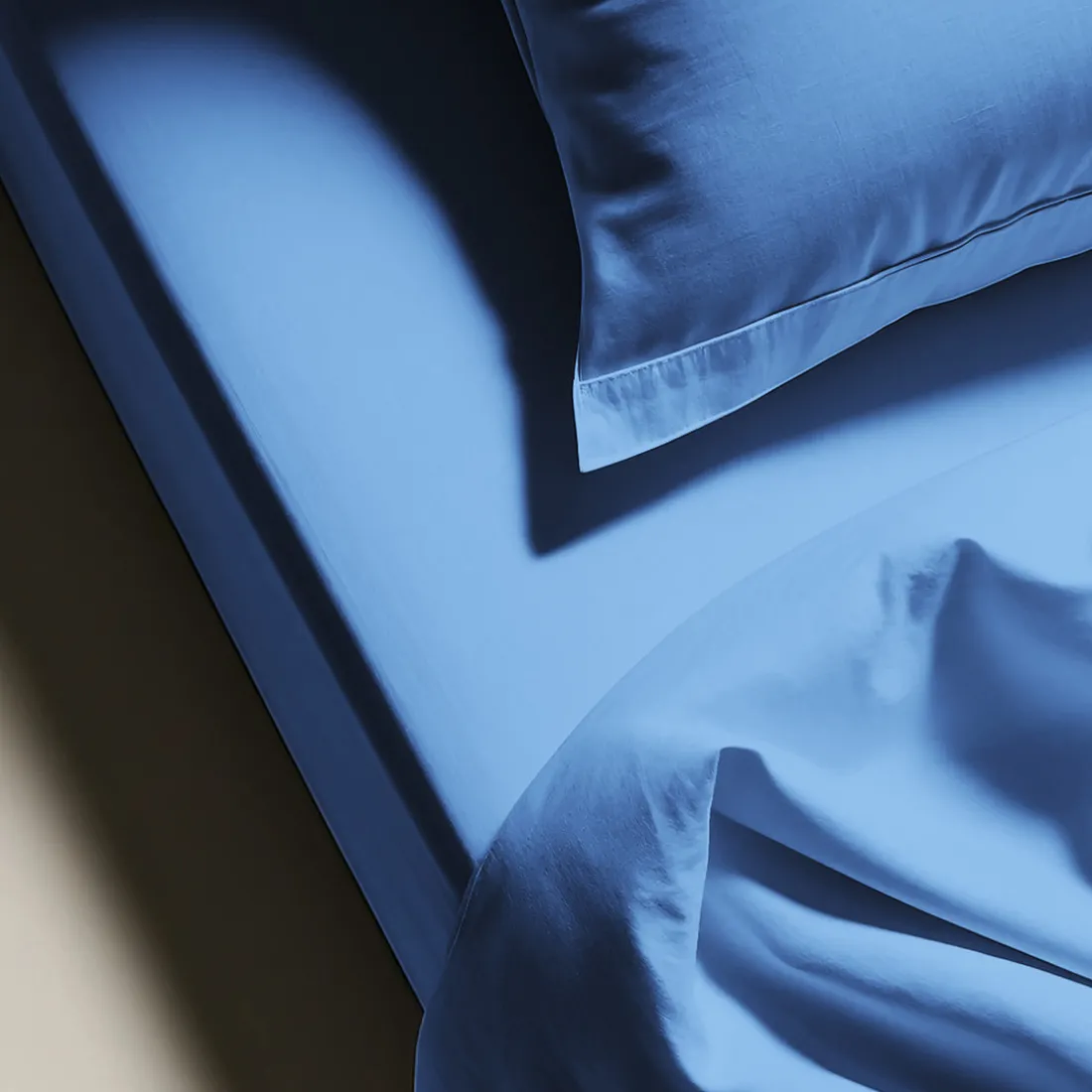 Drap plat coton TERTIO® - Bleu Azur