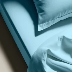 Drap plat coton TERTIO® - Bleu Lagon